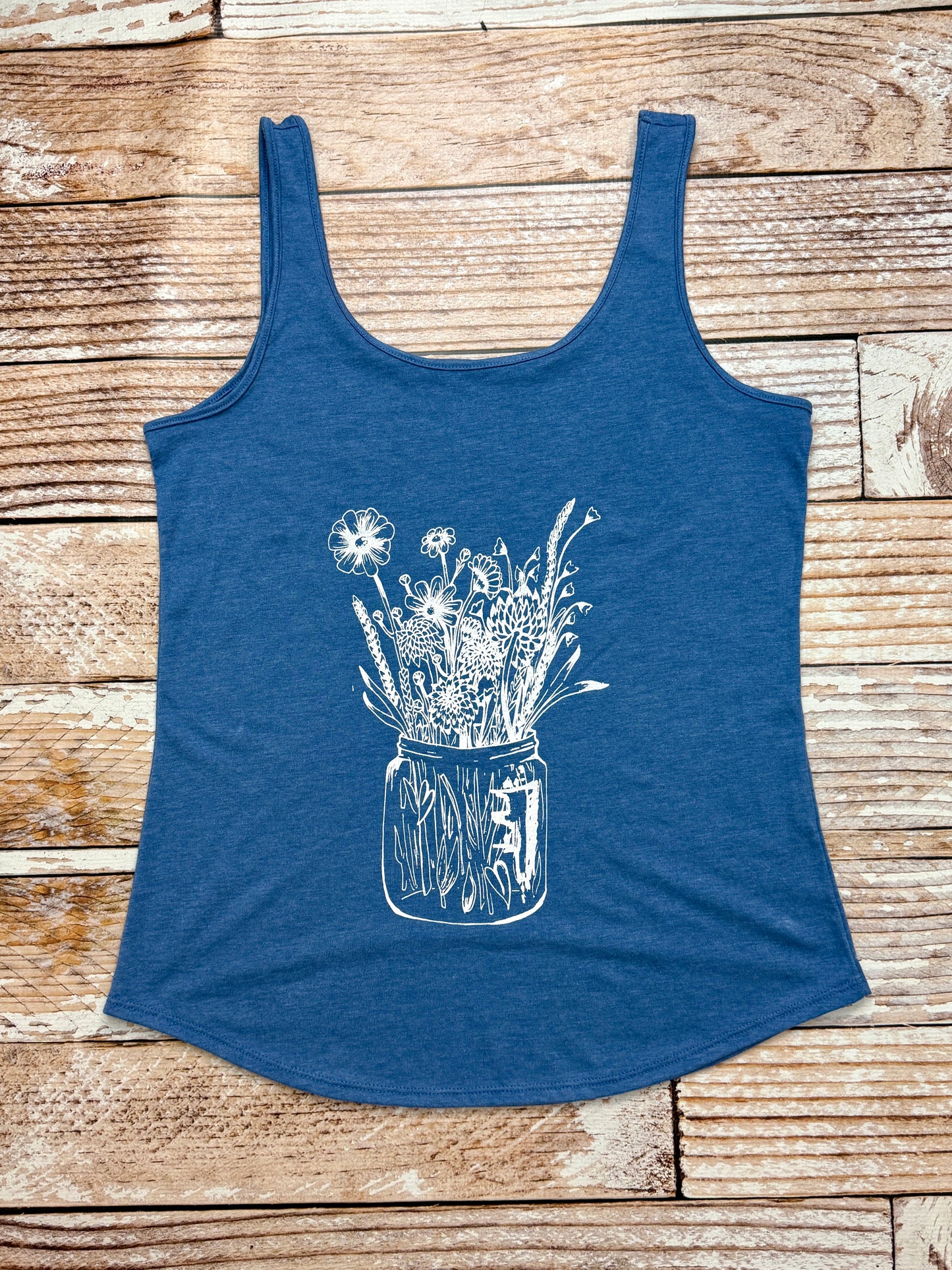Flower Jar Blue Tank Top