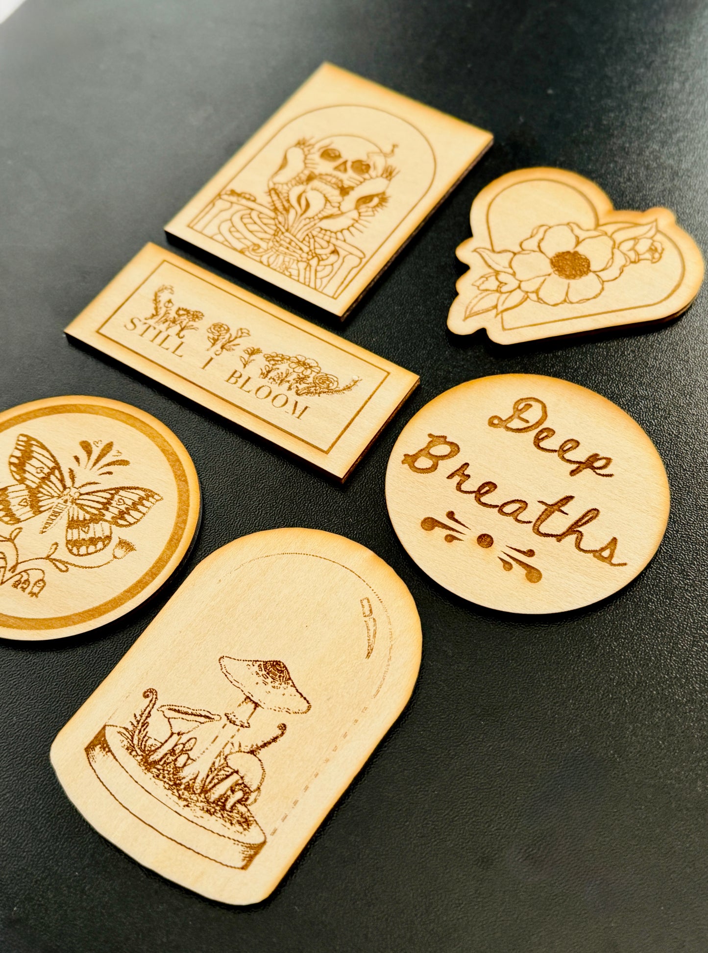 Wooden Still I Bloom Magnet