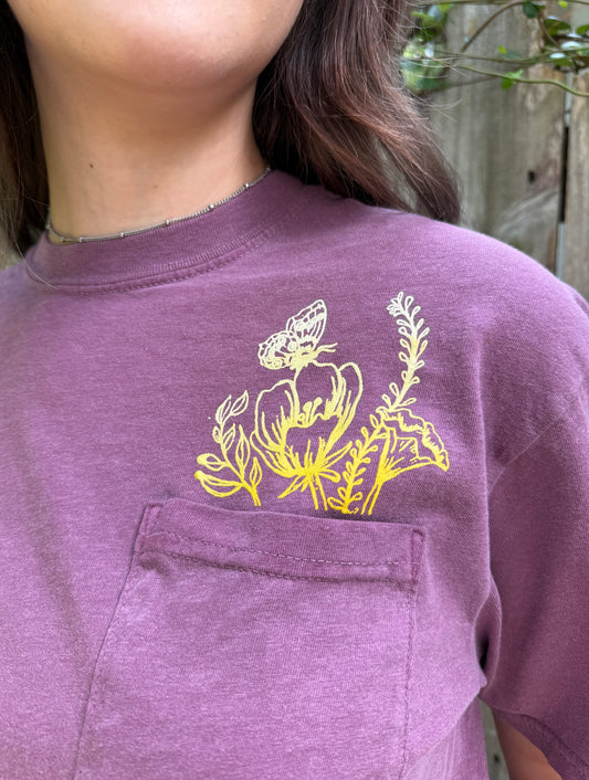 Plum Floral Pocket Tee