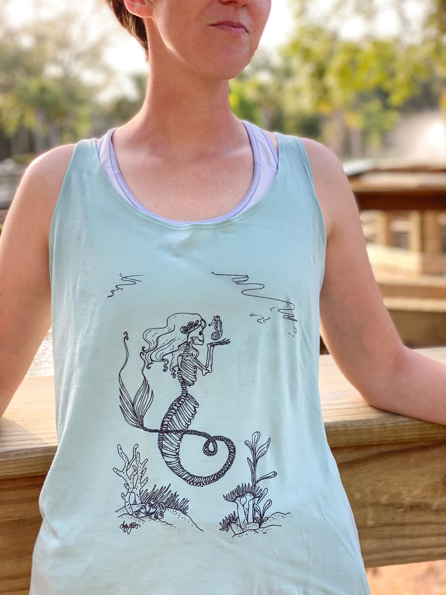 Skele Mermaid Slouchy Tank