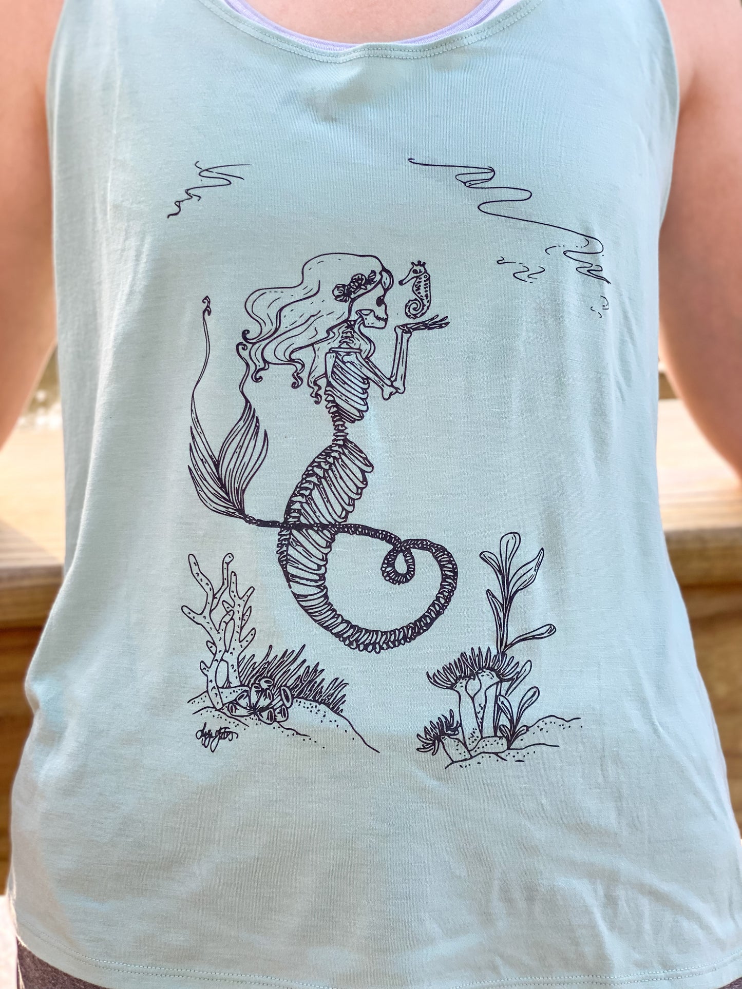 Skele Mermaid Slouchy Tank