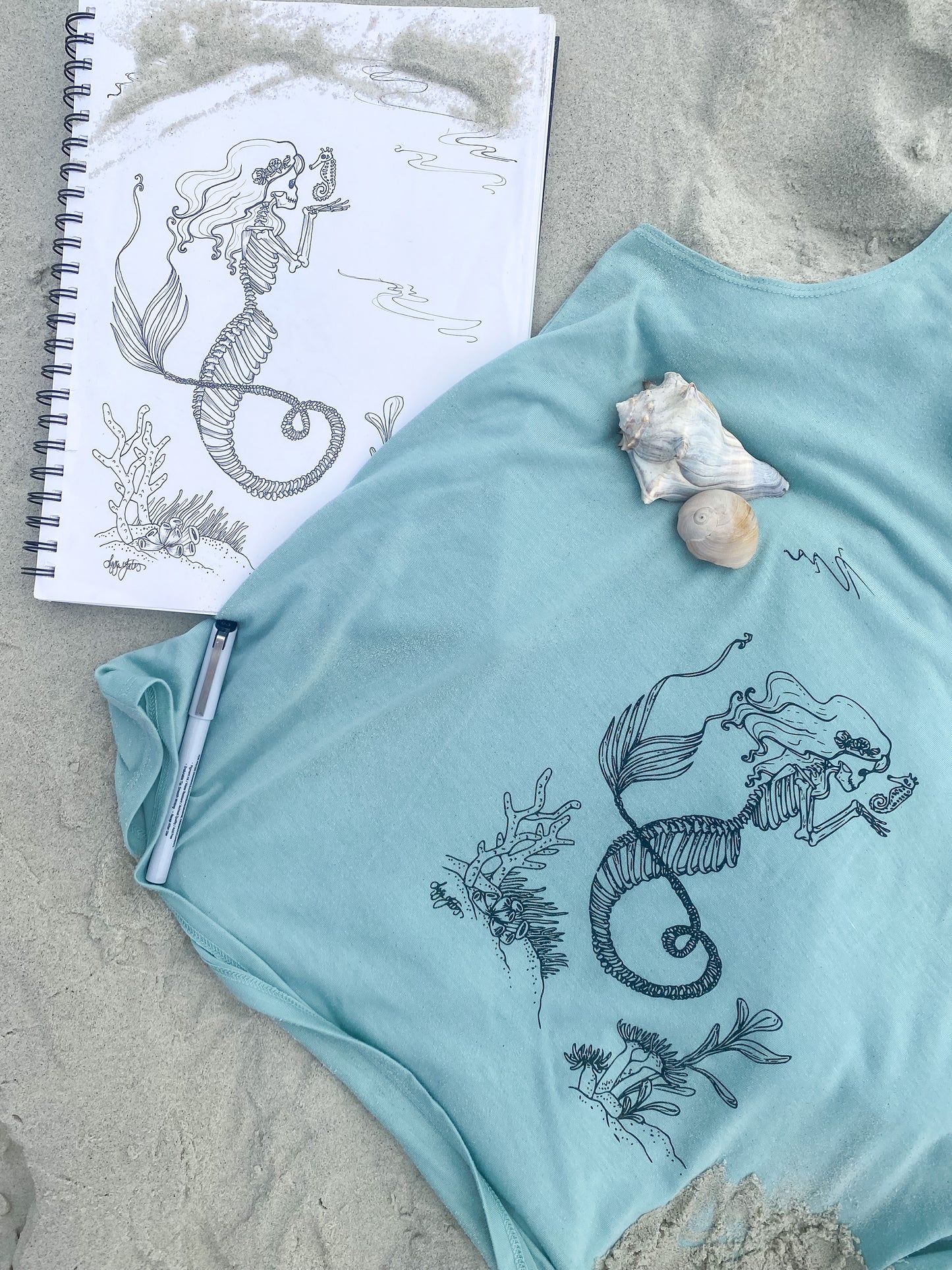 Skele Mermaid Slouchy Tank