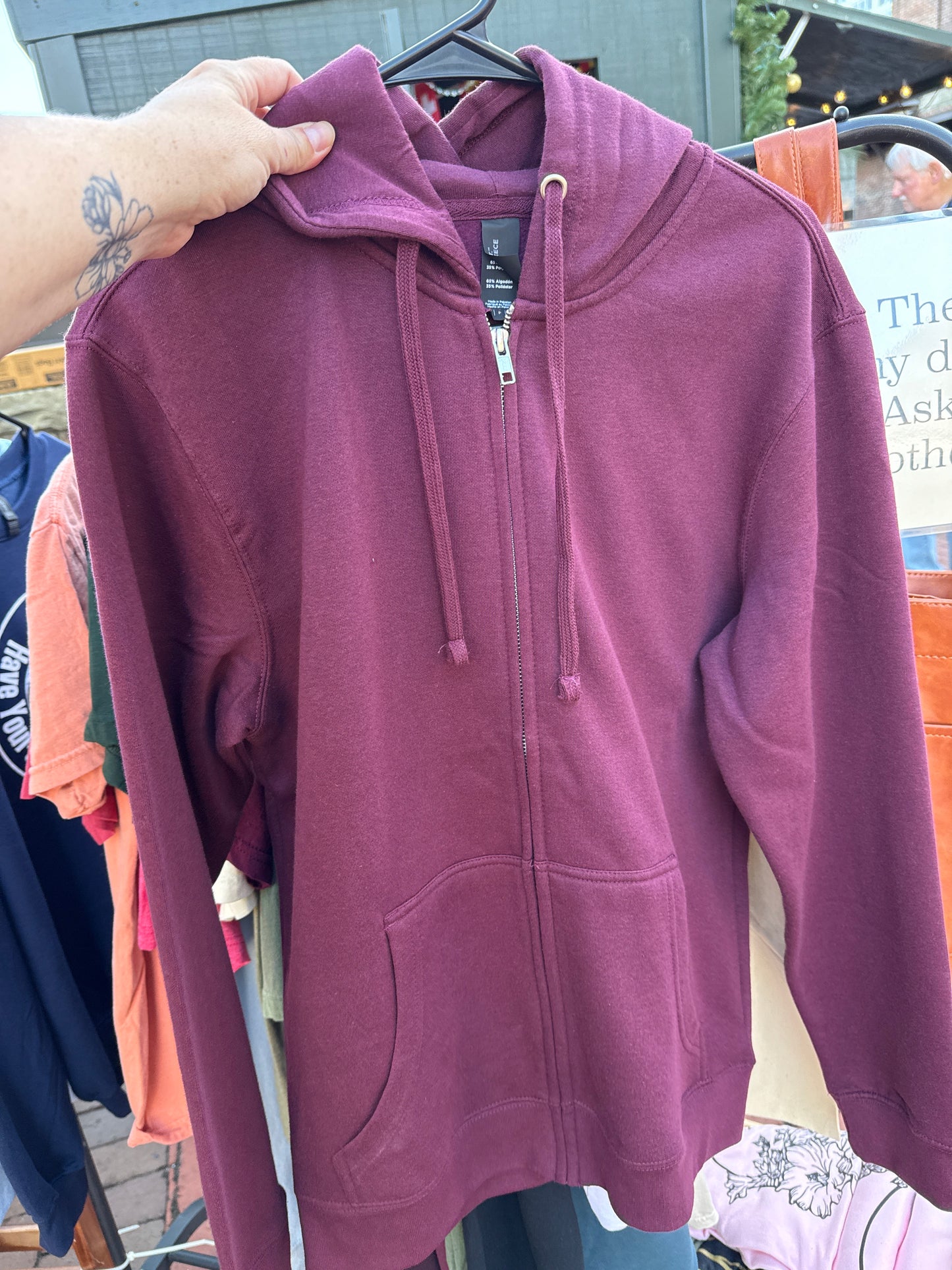 Frog zip up Maroon Hoodie