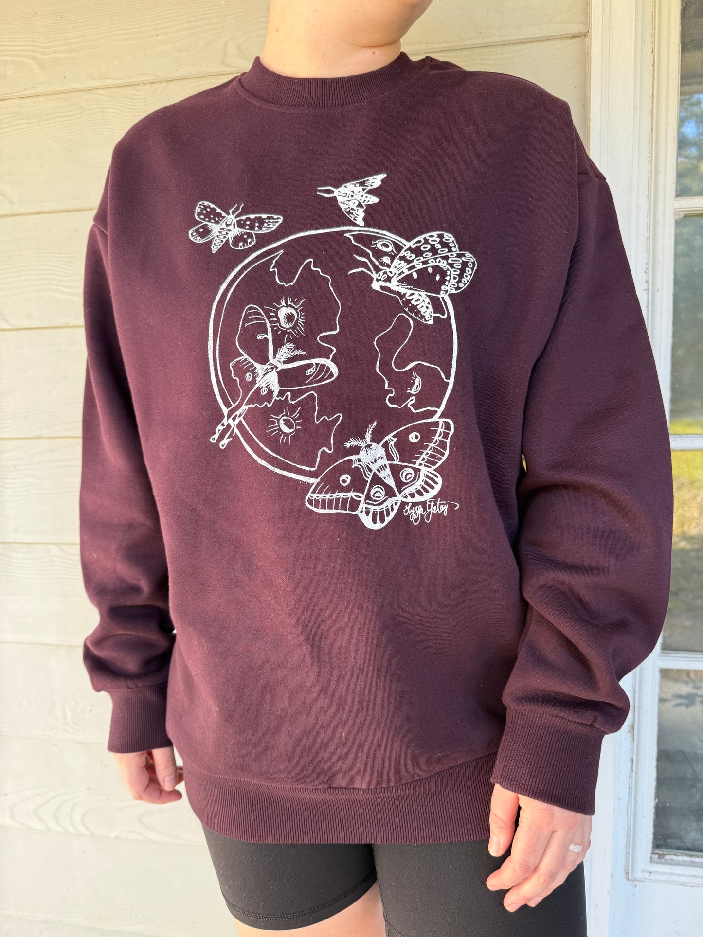 Moth Moon Maroon Sweater