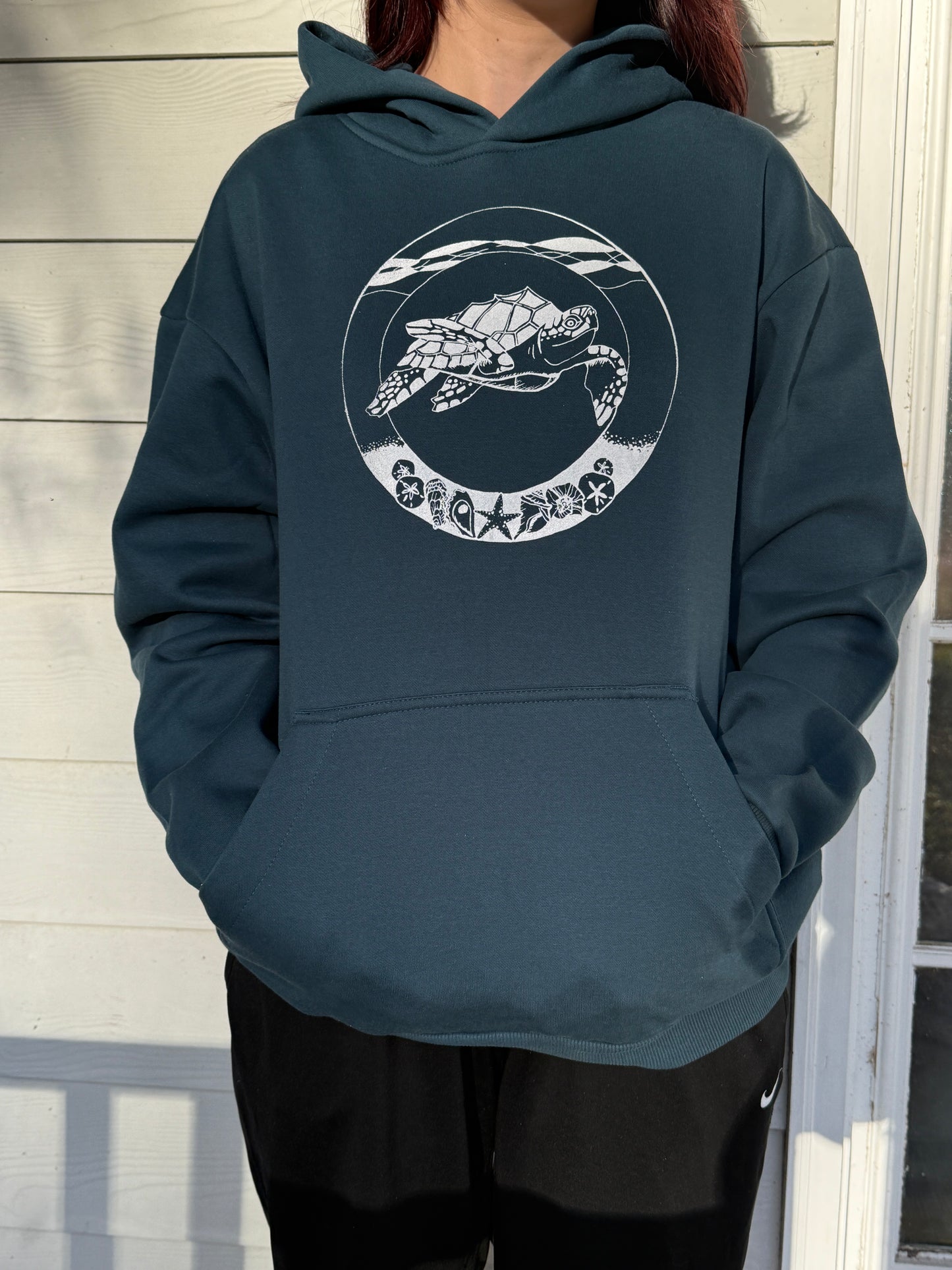 Sea Turtle Coastal Christmas Blue-green Hoodie