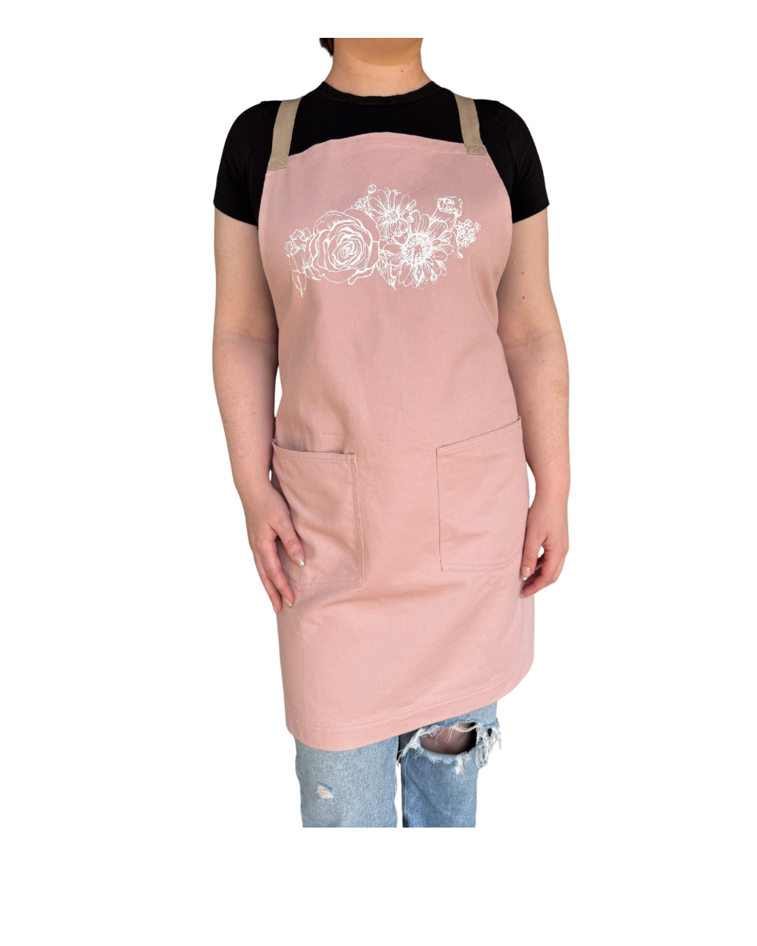 Pink Flower Apron