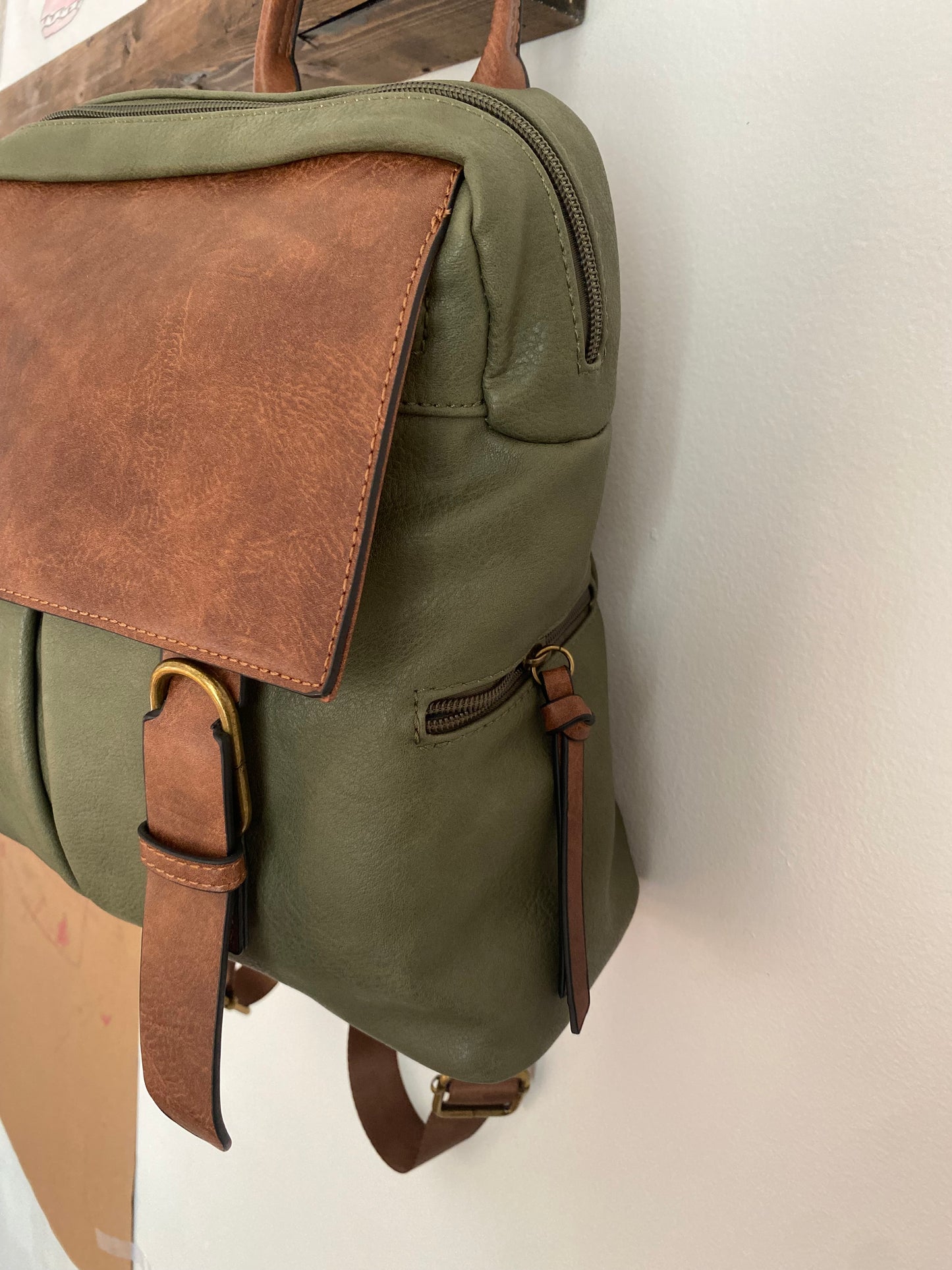 Olive Satchel Backpack