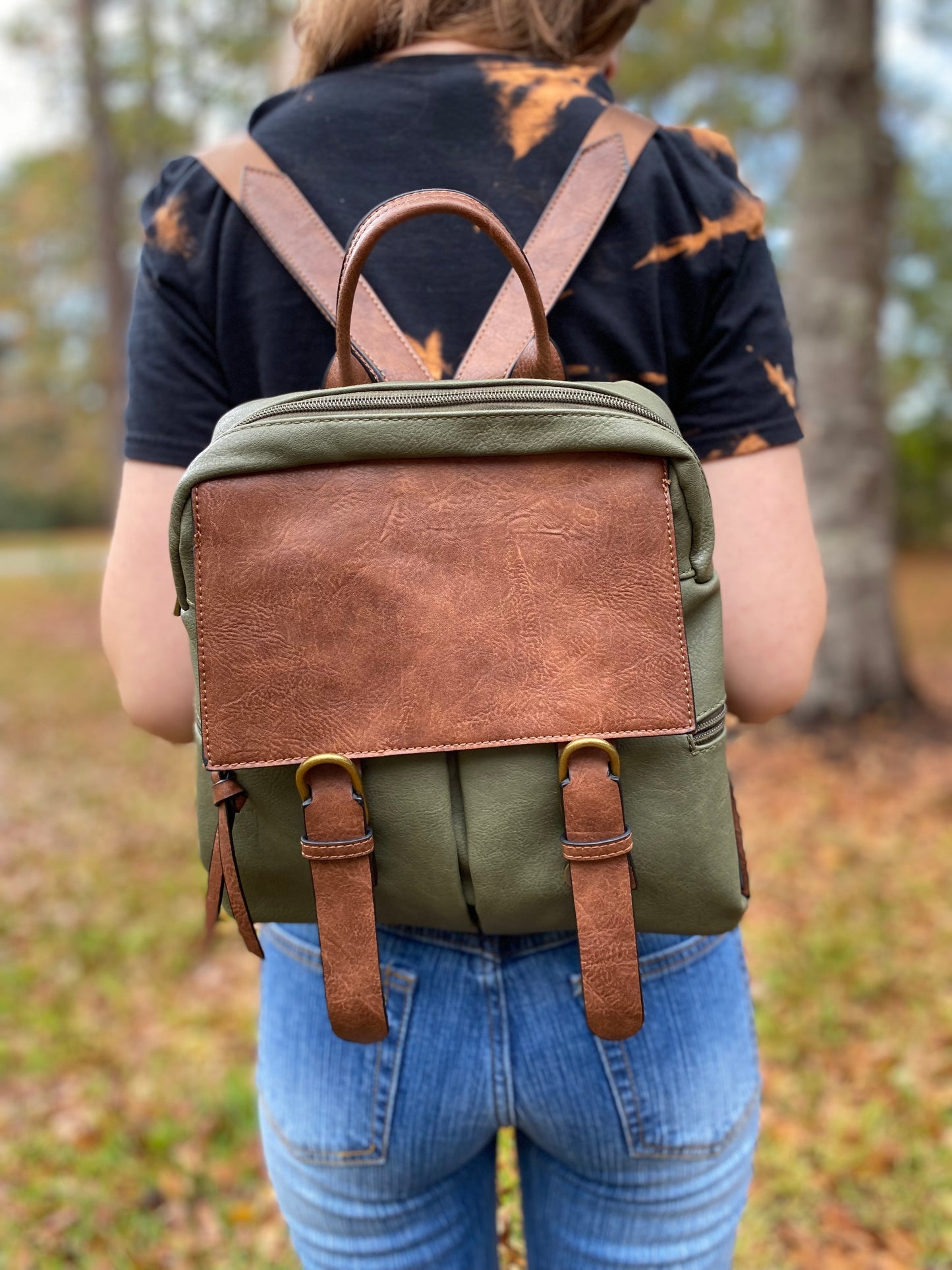 Olive Satchel Backpack