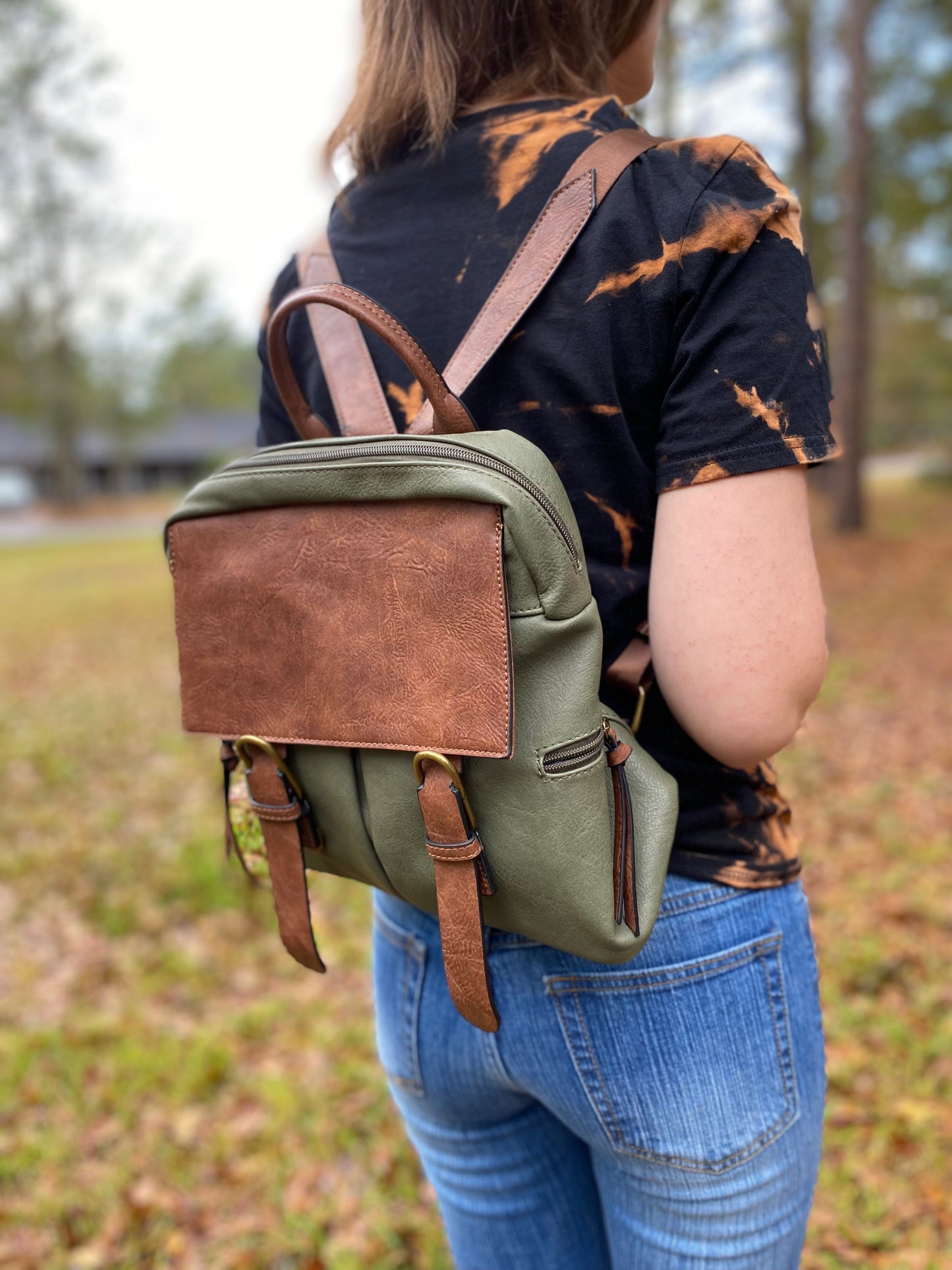 Olive Satchel Backpack