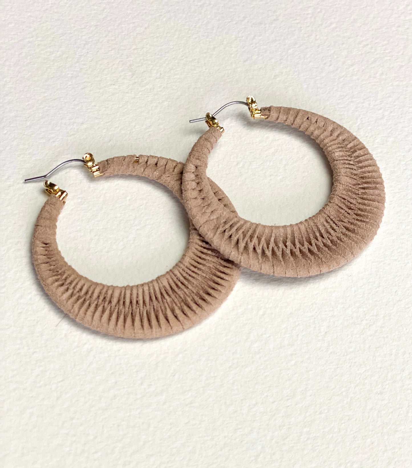 Earthly Elegance Beige Hoops