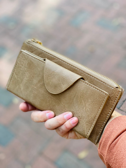 Wallet with Snap Closure and Zip Change Pocket