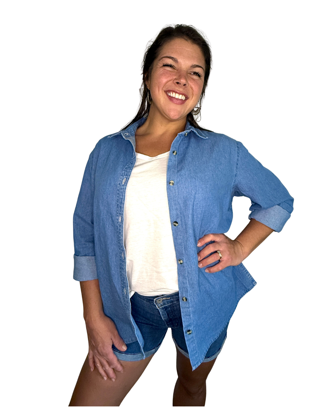 Floral Spine Skele Denim Long Sleeve