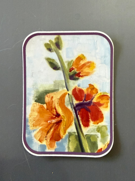 Grandpa's Hollyhocks Sticker