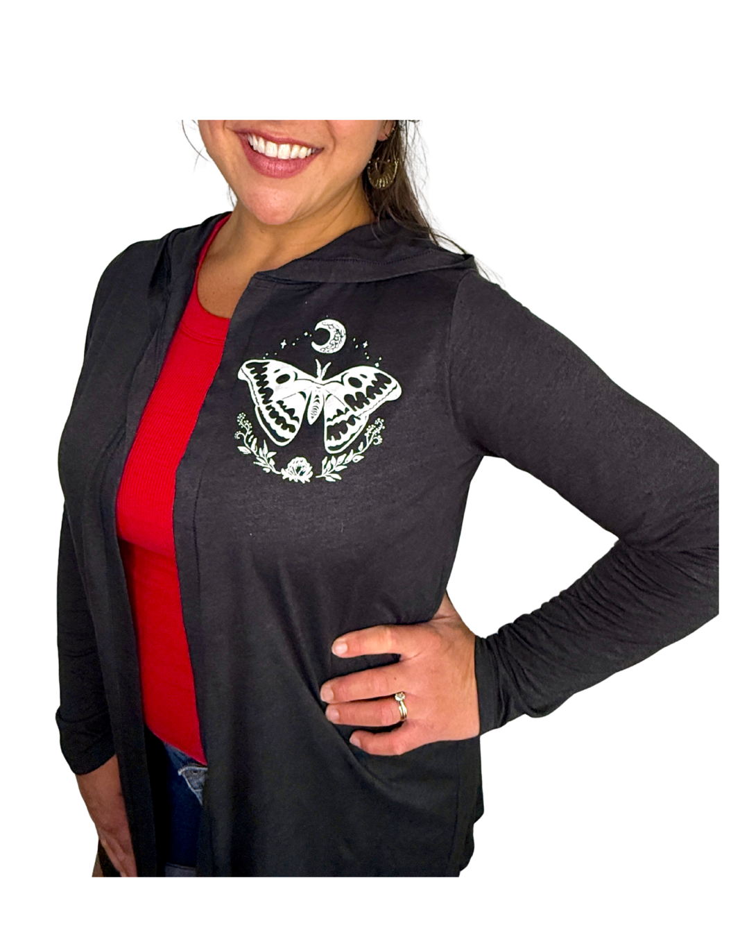 Moth Hooded Tri Cardigan