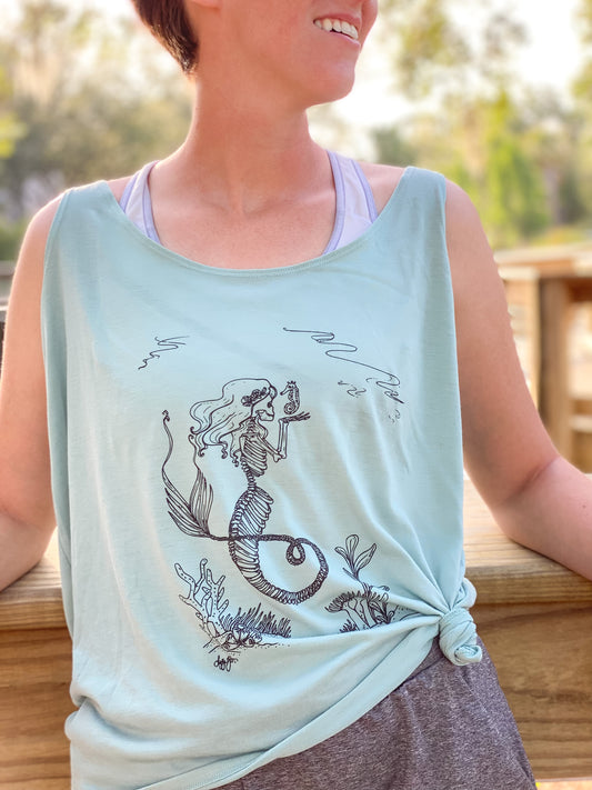 Skele Mermaid Slouchy Tank