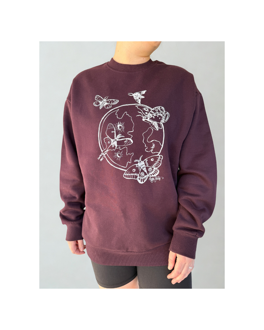 Moth Moon Maroon Sweater