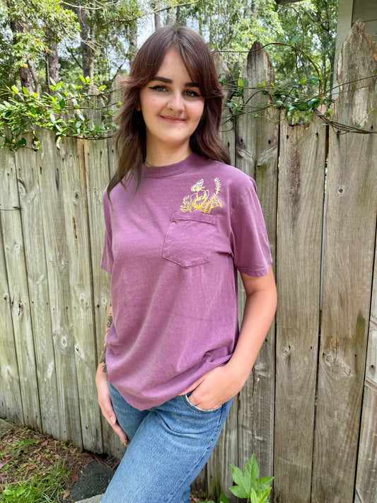 Plum Floral Pocket Tee