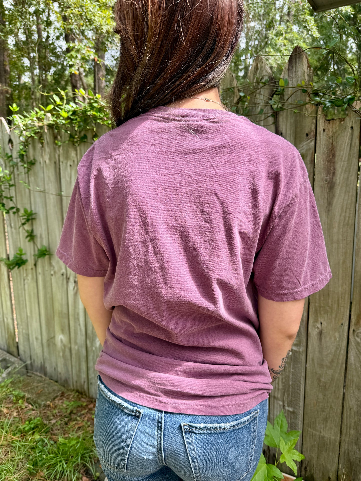 Plum Floral Pocket Tee