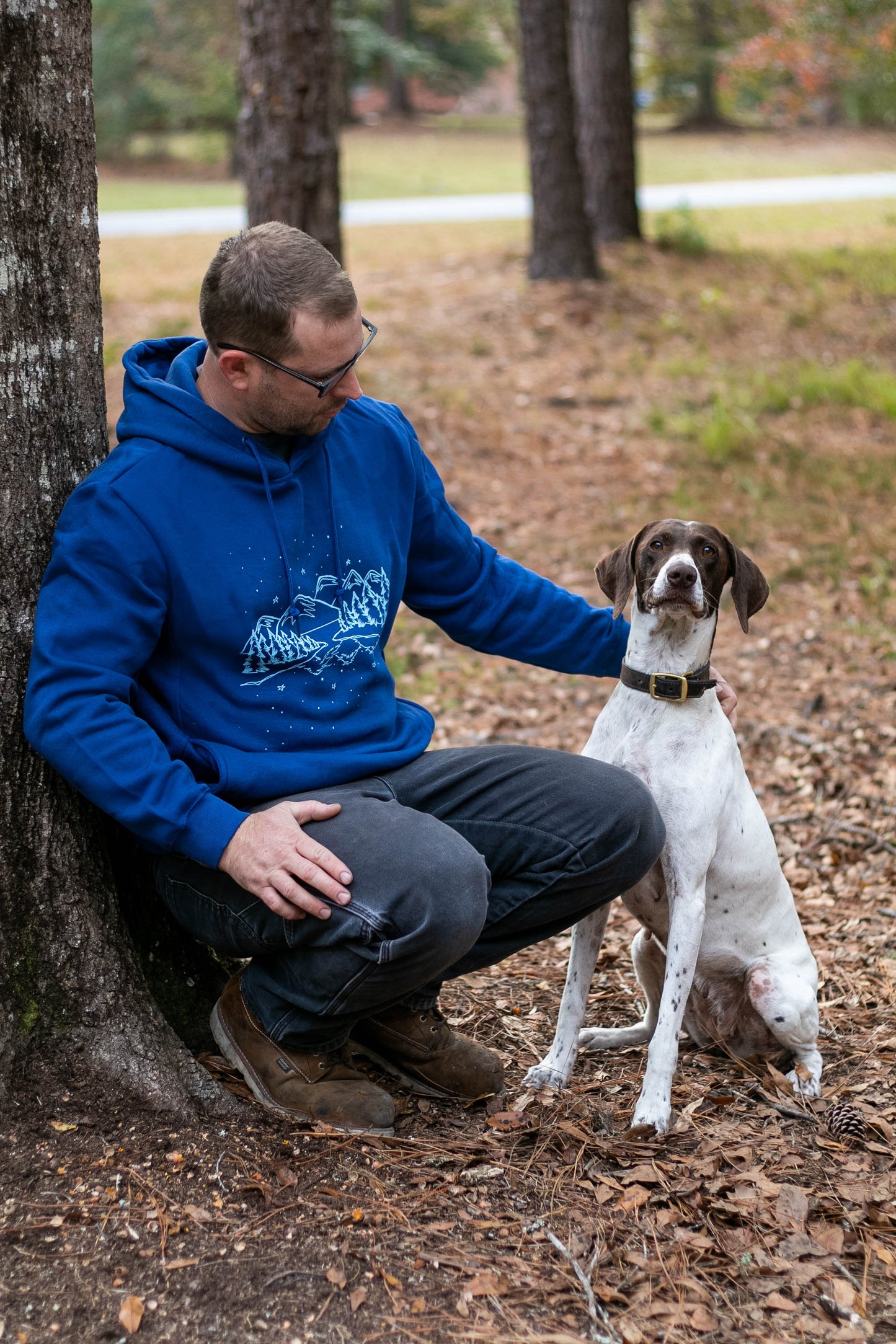 Blue Snowy Forest Hoodie Sweater