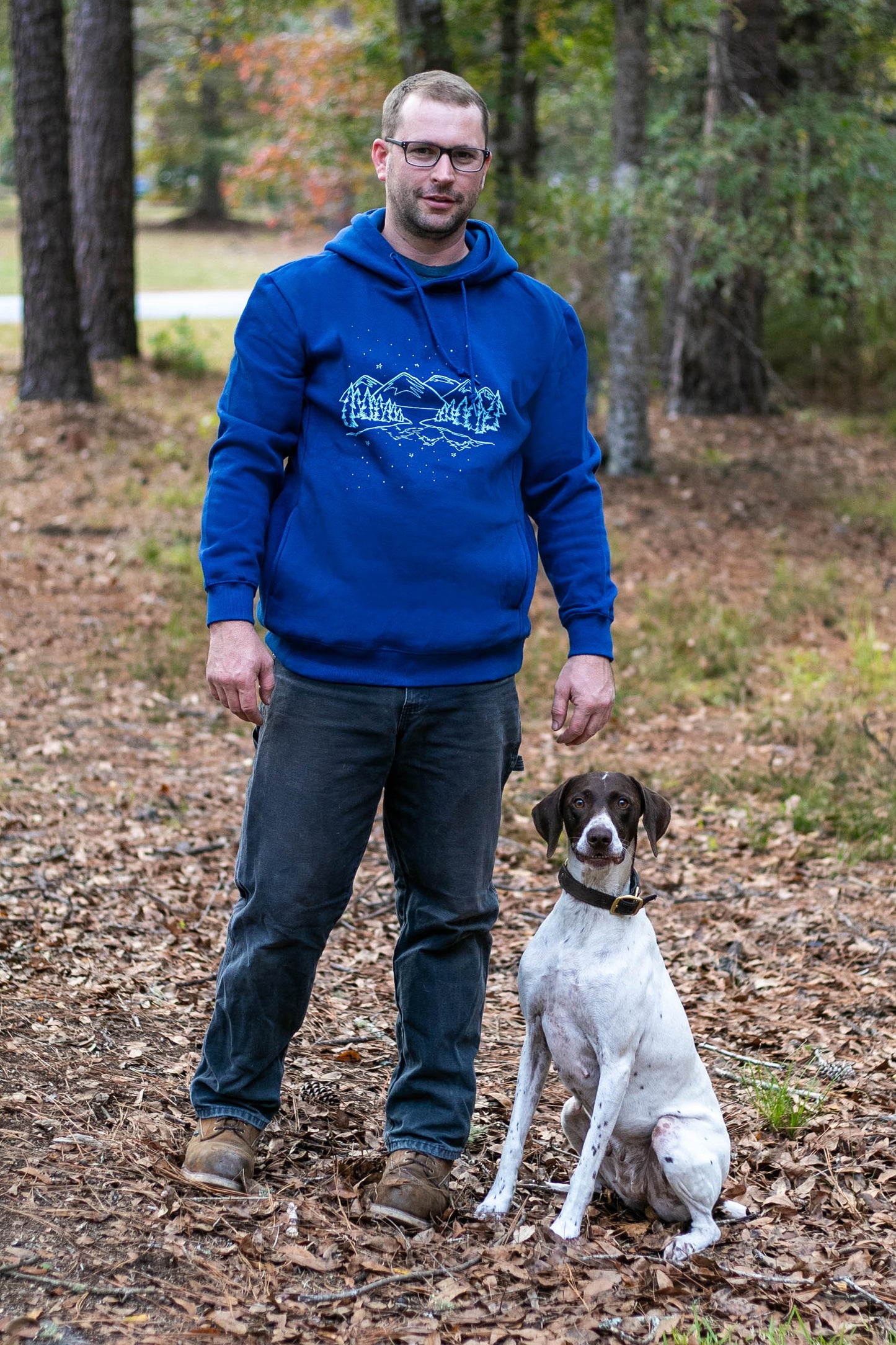 Blue Snowy Forest Hoodie Sweater