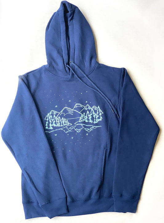 Blue Snowy Forest Hoodie Sweater