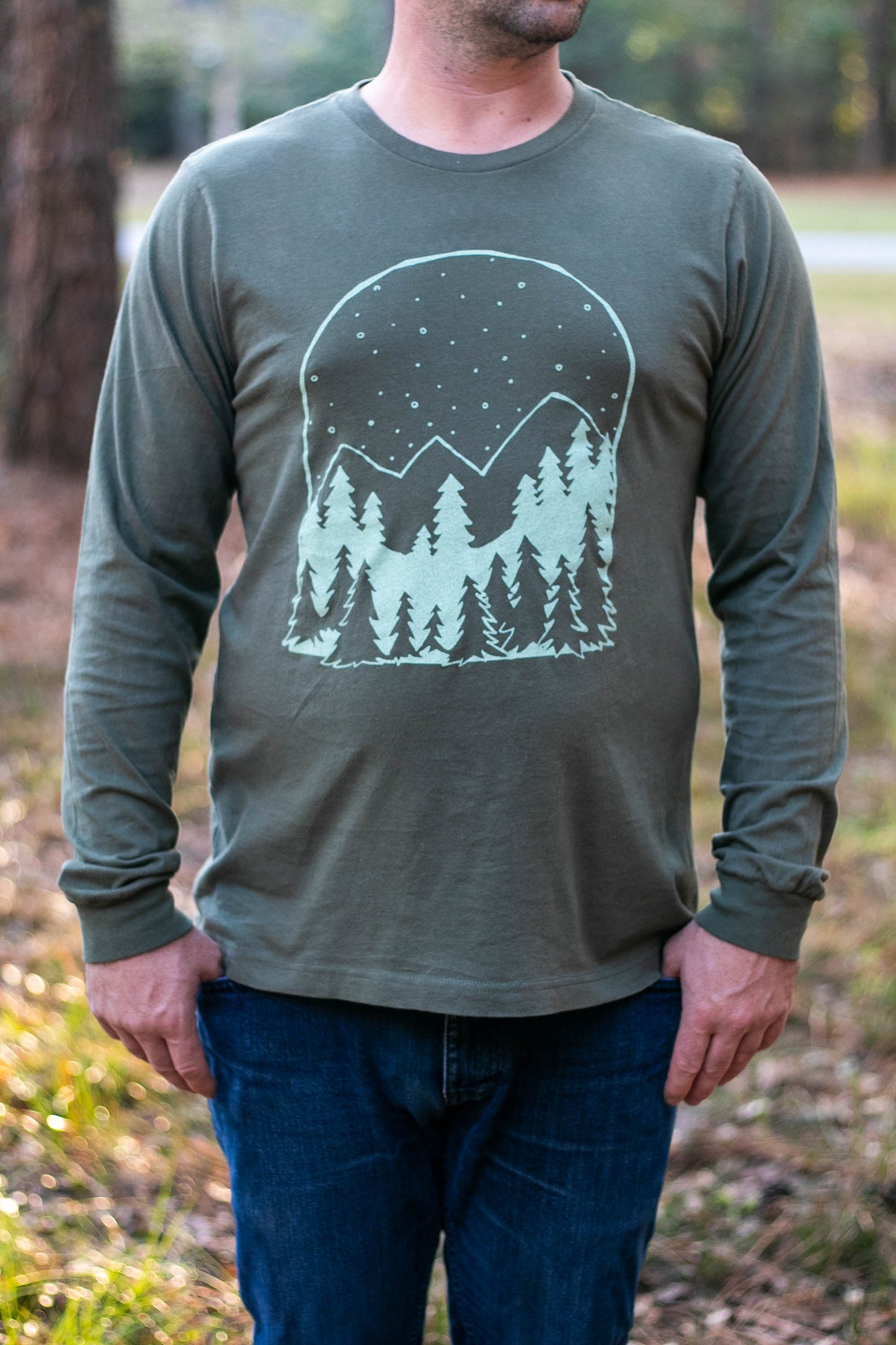 Snowy Forest Green Tee