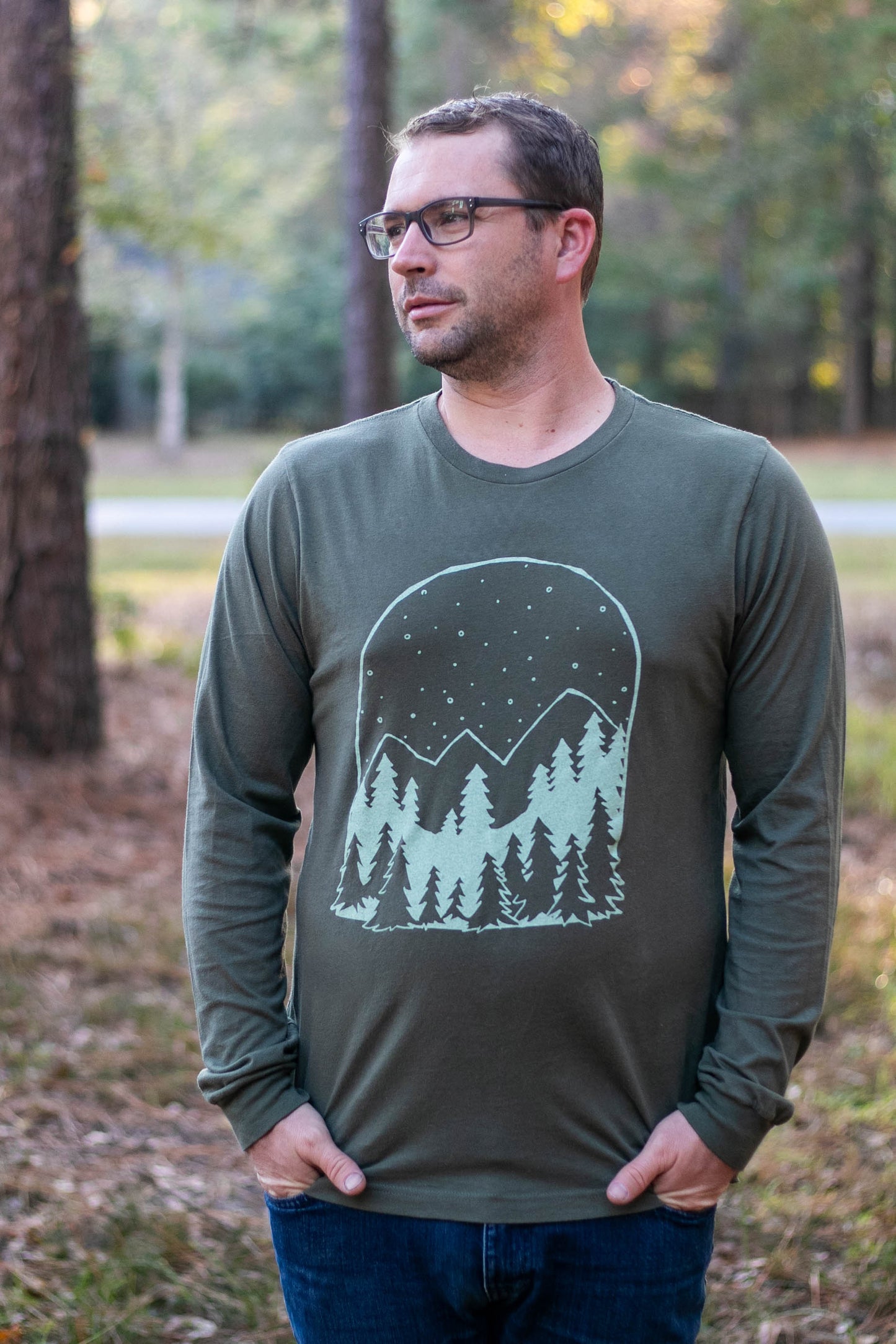 Snowy Forest Green Tee