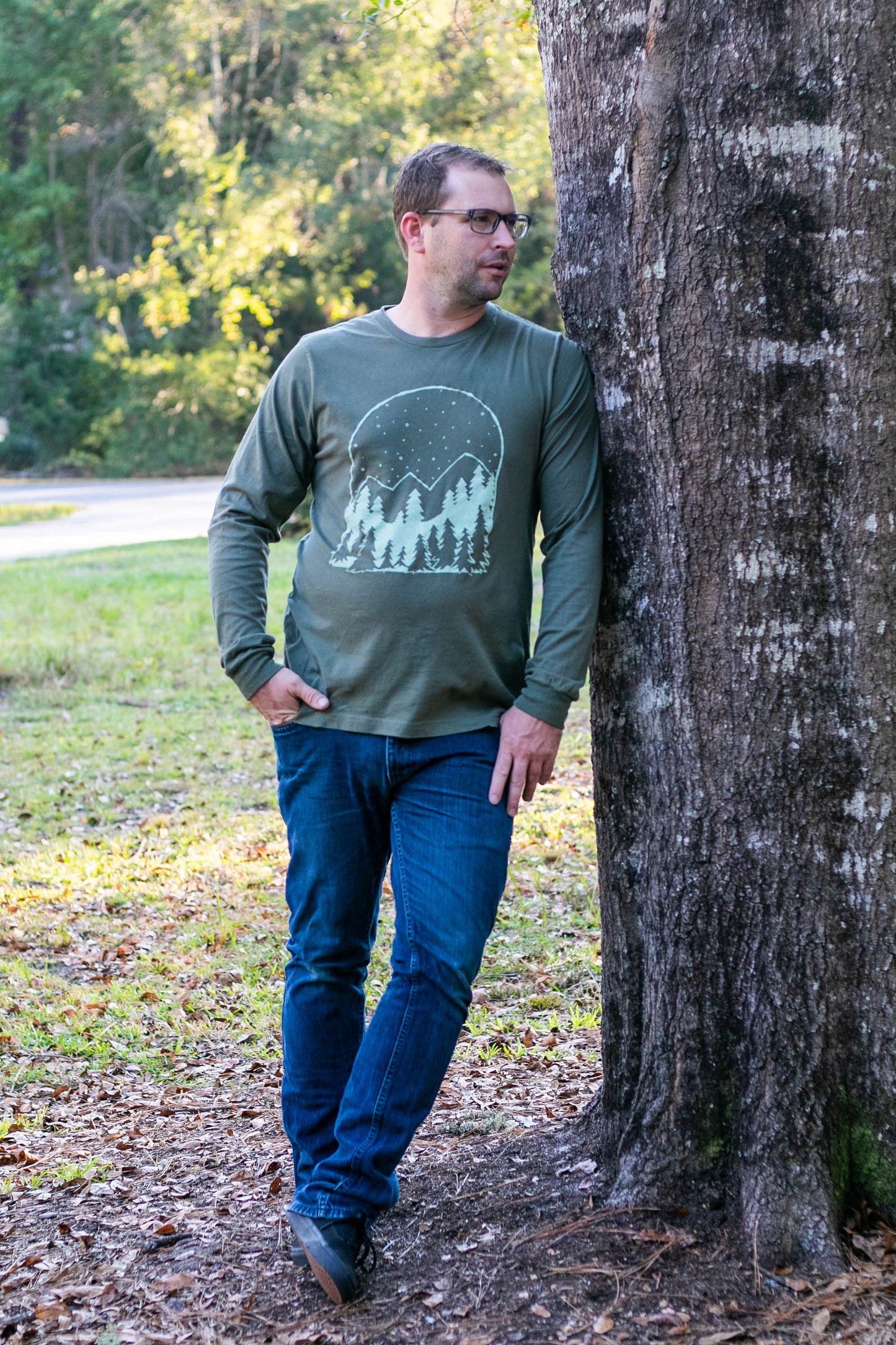 Snowy Forest Green Tee