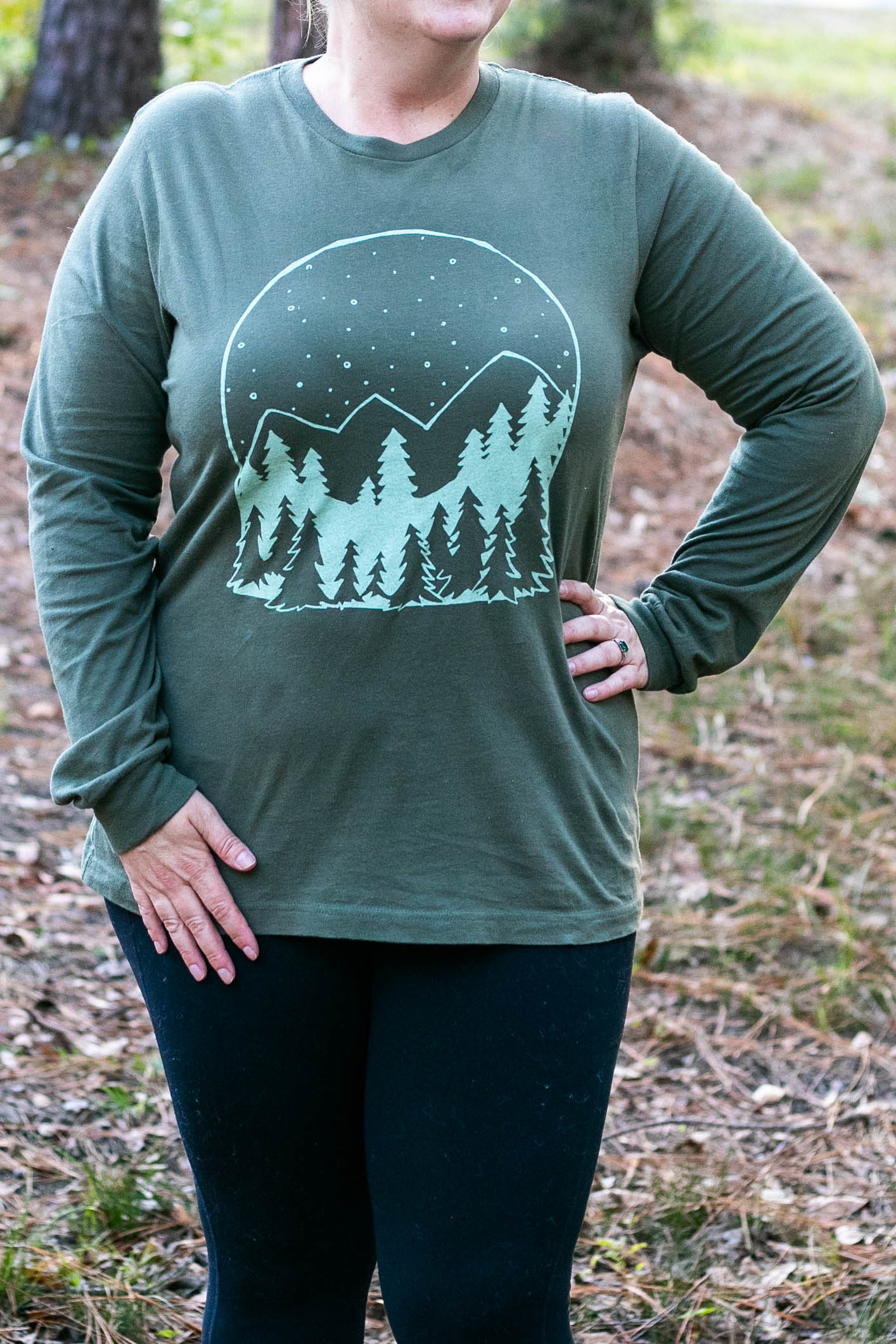 Snowy Forest Green Tee