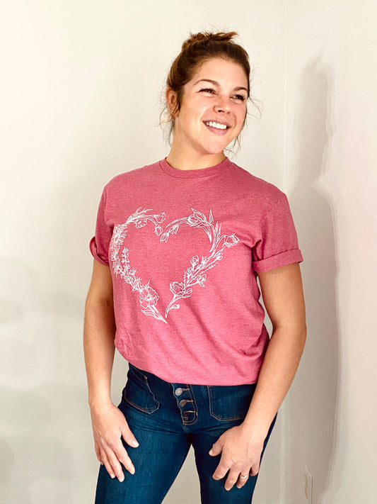 California Flower Heart Shirt