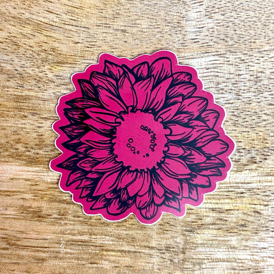 Maroon Daisy Flower Sticker