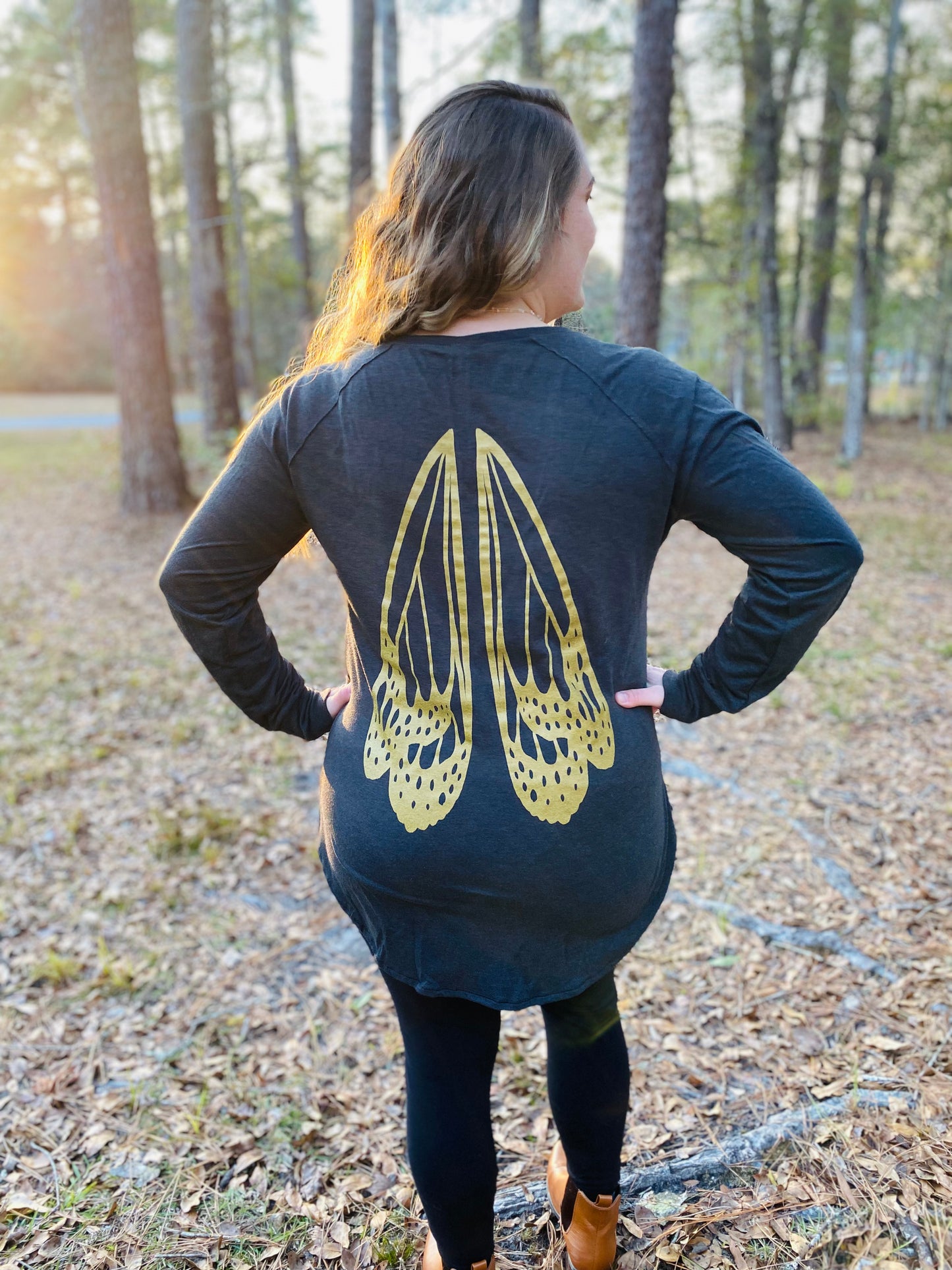 Butterfly Back Wing Long Sleeve Tee